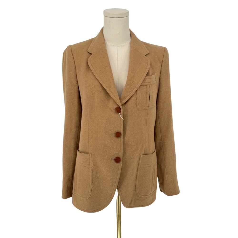 VTG Stanley Blacker Jordan Marsh Camel Wool Blazer Jacket Classic Quiet Luxury